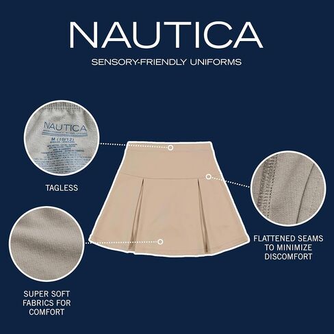 Nautica Girls' School Uniform Sensory-Friendly Performance Pleated Scooter in Saudi Arabia