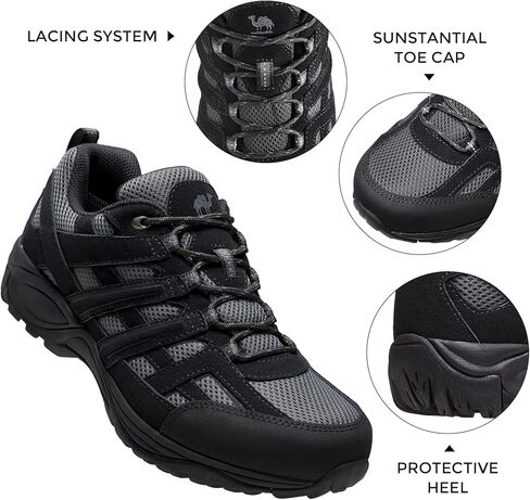 أحذية المشي لمسافات طويلة للرجال من CAMELSPORTS أحذية مشي خفيفة الوزن قابلة للتنفس من الجلد أحذية منخفضة من الأعلى للرحلات الخارجية والرحلات مقاس من 7 إلى 12 in Kuwait