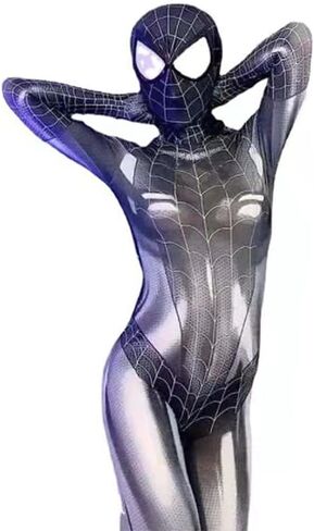 بدلة نسائية من Dafatpig على شكل عنكبوت بدلة الهالوين الخارقة للفتيات أزياء تنكرية بدلة Catsuit بدلة قفز من الجلد الصناعي in Kuwait