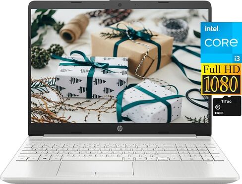 HP 15.6 Inch FHD 1080P Laptop, Intel Dual-Core i3-1115G4 up to 4.1GHz, 8GB DDR4 RAM, 512GB PCIe SSD, USB-C, HDMI, Wi-Fi, Ethernet, Fingerprint Reader, Webcam, Fast Charge, Win10 S + TiTac Card in Saudi Arabia