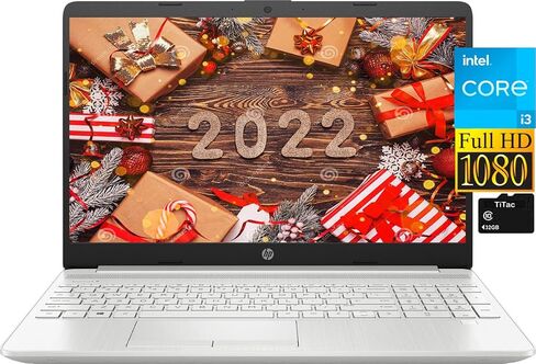 HP 15.6 Inch FHD 1080P Laptop, Intel Dual-Core i3-1115G4 up to 4.1GHz, 8GB DDR4 RAM, 512GB PCIe SSD, USB-C, HDMI, Wi-Fi, Ethernet, Fingerprint Reader, Webcam, Fast Charge, Win10 S + TiTac Card in Saudi Arabia