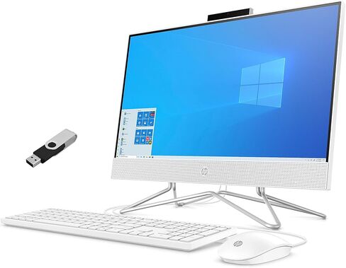 2022 HP 22-inch FHD All-in-One Desktop Computer - Quad-Core Intel Pentium J5040-16GB DDR4 RAM-512GB SSD - WiFi Bluetooth RJ45 LAN - Windows 10 Pro - Snow White w/RATZK 32GB USB in Saudi Arabia