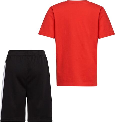 adidas Boys' Short Sleeve Cotton Graphic Tee & Short Set in Saudi Arabia