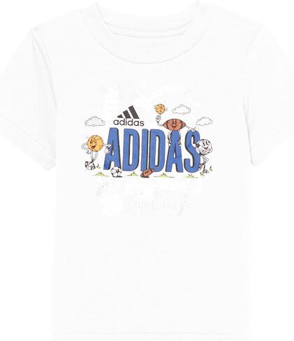 adidas Boys' Short Sleeve Cotton Graphic Tee & Short Set in Saudi Arabia