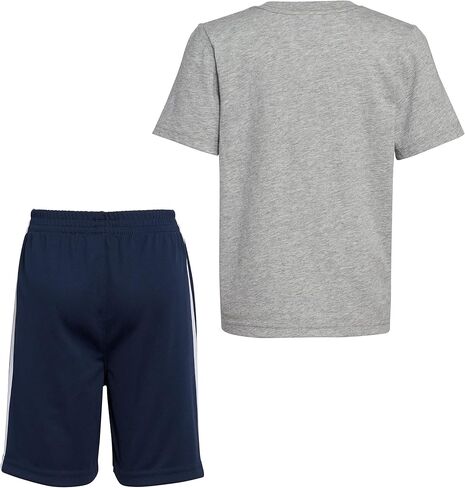 adidas Boys' Short Sleeve Cotton Graphic Tee & Short Set in Saudi Arabia