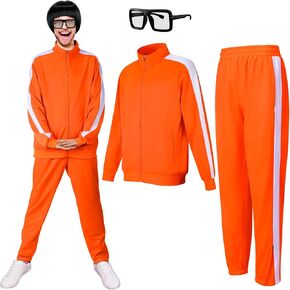 Mepase Halloween Mens Tracksuit Set with Glasses Frame Athletic Sports Gym Training Suits Black Square Glasses Classic Glasses Eyewear for Cosplay Party Daily Wearing in Saudi Arabia