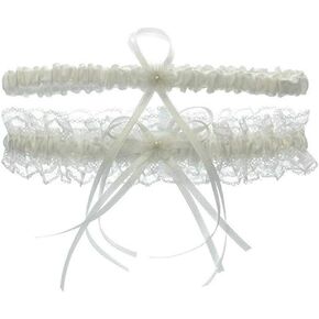 Lace Wedding Garters for Bride Pearl Stretch Prom Garter, Women Wedding Bridal Legs Garter Set