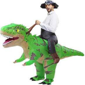 MXoSUM Inflatable Dinosaur Costumes for Adult T-REX Ride on Halloween Costume Funny Dino Blow up Costume in Saudi Arabia