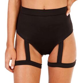 EVELUST Rave Booty Shorts for Women - High Waisted Harness Pants Butt Lifting Leggings Exotic Pole Festival Outfits Bottom in Saudi Arabia