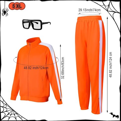 مجموعة بدلة رياضية للرجال من Mepase Halloween مع إطار نظارات رياضية ورياضات رياضية وتدريبات رياضية ونظارات مربعة سوداء نظارات كلاسيكية للارتداء اليومي للحفلات التنكرية in Saudi Arabia