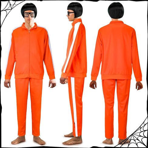 مجموعة بدلة رياضية للرجال من Mepase Halloween مع إطار نظارات رياضية ورياضات رياضية وتدريبات رياضية ونظارات مربعة سوداء نظارات كلاسيكية للارتداء اليومي للحفلات التنكرية in Saudi Arabia