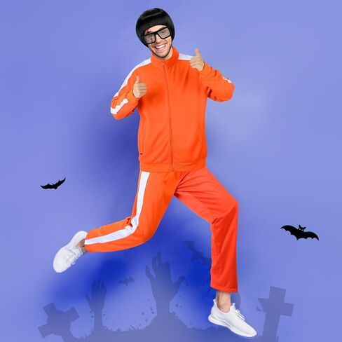 مجموعة بدلة رياضية للرجال من Mepase Halloween مع إطار نظارات رياضية ورياضات رياضية وتدريبات رياضية ونظارات مربعة سوداء نظارات كلاسيكية للارتداء اليومي للحفلات التنكرية in Saudi Arabia