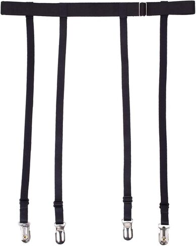 Women Black Simplicity Sexy Suspender Garter Belt for Thigh High Stockings, Metal Clips in Saudi Arabia