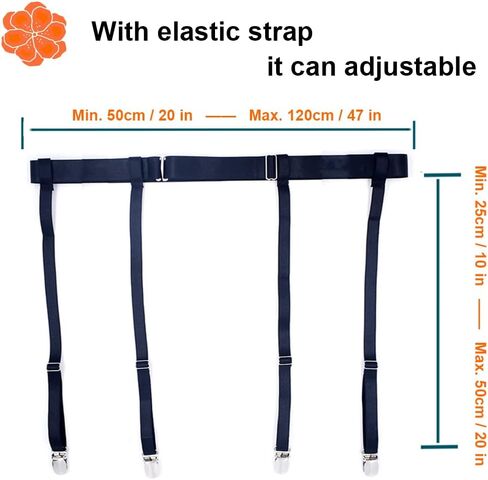 Women Black Simplicity Sexy Suspender Garter Belt for Thigh High Stockings, Metal Clips in Saudi Arabia