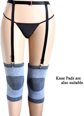 Women Black Simplicity Sexy Suspender Garter Belt for Thigh High Stockings, Metal Clips in Saudi Arabia