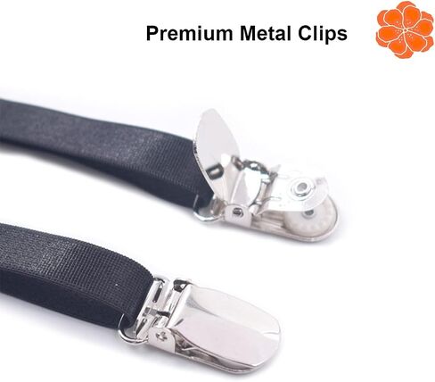Women Black Simplicity Sexy Suspender Garter Belt for Thigh High Stockings, Metal Clips in Saudi Arabia