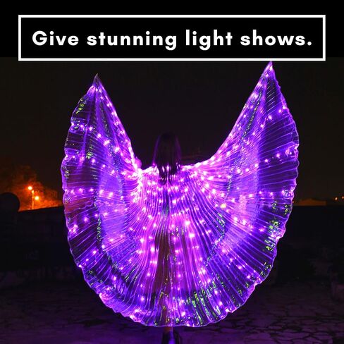 Tidalpool Illuminated Veil Angel Wings - Adult Size Fairy Wings - Festival Angel Costume & Rave Cosplay Outfit in Saudi Arabia