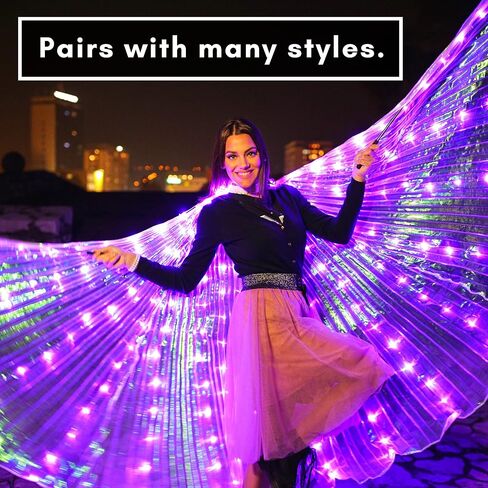 Tidalpool Illuminated Veil Angel Wings - Adult Size Fairy Wings - Festival Angel Costume & Rave Cosplay Outfit in Saudi Arabia