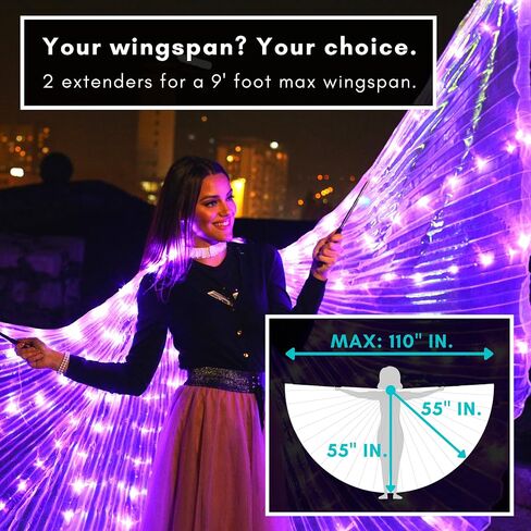 Tidalpool Illuminated Veil Angel Wings - Adult Size Fairy Wings - Festival Angel Costume & Rave Cosplay Outfit in Saudi Arabia