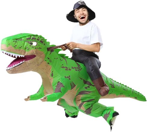 MXoSUM Inflatable Dinosaur Costumes for Adult T-REX Ride on Halloween Costume Funny Dino Blow up Costume in Saudi Arabia