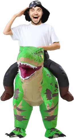 MXoSUM Inflatable Dinosaur Costumes for Adult T-REX Ride on Halloween Costume Funny Dino Blow up Costume in Saudi Arabia