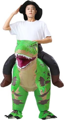 MXoSUM Inflatable Dinosaur Costumes for Adult T-REX Ride on Halloween Costume Funny Dino Blow up Costume in Saudi Arabia