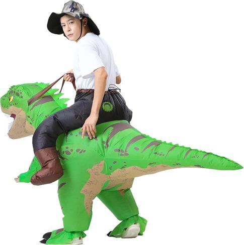MXoSUM Inflatable Dinosaur Costumes for Adult T-REX Ride on Halloween Costume Funny Dino Blow up Costume in Saudi Arabia