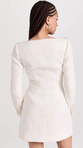 Self Portrait Women's Cream Metallic Boucle Mini Dress in Saudi Arabia