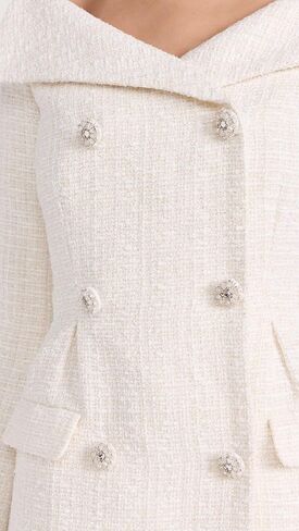 Self Portrait Women's Cream Metallic Boucle Mini Dress in Saudi Arabia