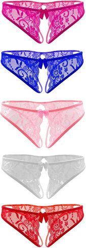 10AGIRL Women's Black Charming Thong Lingerie lace G-String T-Back Panties Strappy Body Harness Panties Gift for Valentine in Kuwait