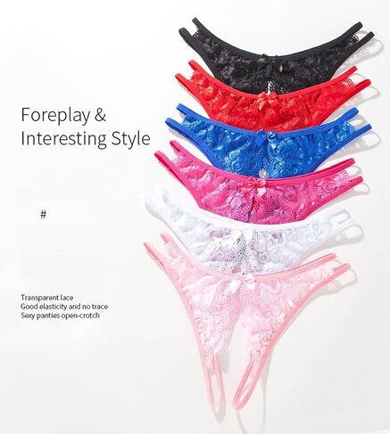 10AGIRL Women's Black Charming Thong Lingerie lace G-String T-Back Panties Strappy Body Harness Panties Gift for Valentine in Kuwait