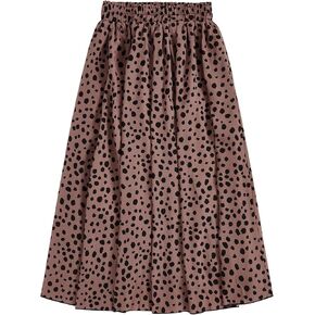 Milumia Women's Vintage Dalmatian Print A Line High Waist Flare Flowy Midi Skirts in Kuwait