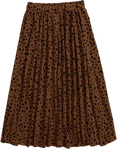 Milumia Women's Vintage Dalmatian Print A Line High Waist Flare Flowy Midi Skirts in Saudi Arabia