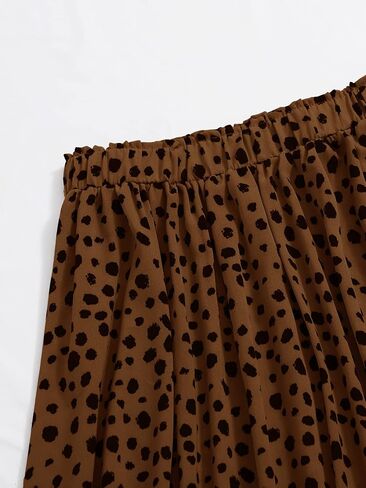 Milumia Women's Vintage Dalmatian Print A Line High Waist Flare Flowy Midi Skirts in Saudi Arabia