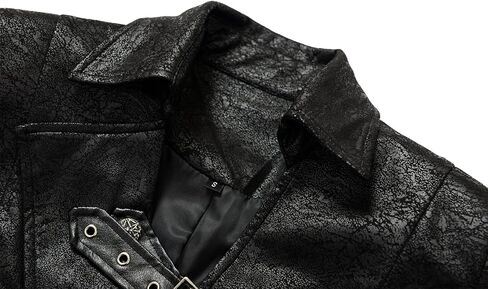 سترة Vnyeelfy النسائية من الجلد الصناعي على الطراز القوطي Steampunk معطف طويل من المطر in Kuwait