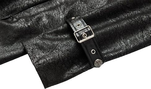 سترة Vnyeelfy النسائية من الجلد الصناعي على الطراز القوطي Steampunk معطف طويل من المطر in Kuwait