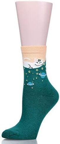 Leotruny Women's Colorful Cute Cat Crew Socks with Gift Box in Kuwait