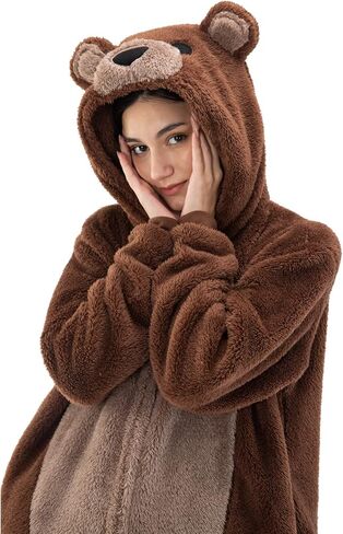 COSUSKET Snug Fit Unisex Adult Onesie Pajamas, Flannel Cosplay Animal One Piece Halloween Costume Sleepwear Homewear in Kuwait