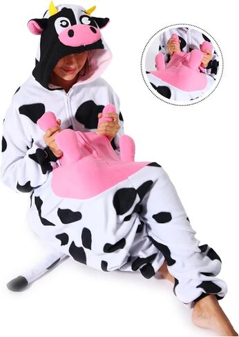 الكبار بقرة قطعة واحدة منامة الحيوان تأثيري زي هالوين للرجال والنساء in Kuwait