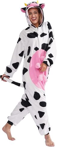 الكبار بقرة قطعة واحدة منامة الحيوان تأثيري زي هالوين للرجال والنساء in Kuwait