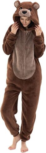 COSUSKET Snug Fit Unisex Adult Onesie Pajamas, Flannel Cosplay Animal One Piece Halloween Costume Sleepwear Homewear in Saudi Arabia