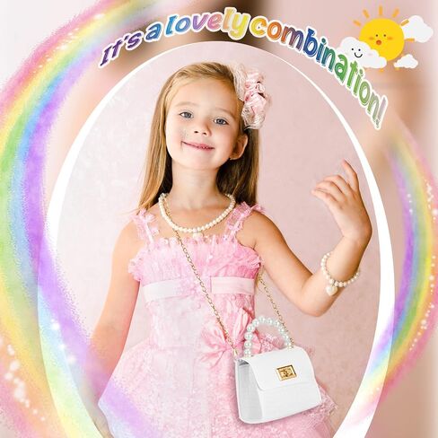 Cunno Kids Toddler Purse for Little Girls Mini Purse Cute Crossbody Bags Princess Flap Kids Handbags with Round Flower Sunglasses in Kuwait