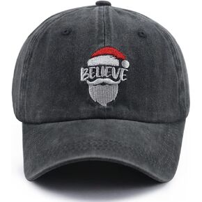 GzacDeope قبعة عيد الميلاد للنساء الرجال، مضحك قابل للتعديل القطن مطرز سانتا صدق عطلة البيسبول كاب in Kuwait