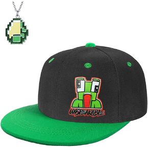 قبعة بيسبول بتصميم كرتوني للاطفال، قبعة هيب هوب قابلة للتعديل بحافة مسطحة، قبعة شمس جيدة التهوية، اخضر، 11 سنة in Kuwait