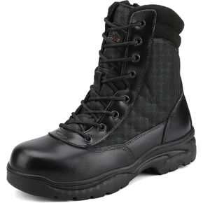 NORTIV 8 Steel Toe Boots for Men Safety Industrial & Construction Military Work Boots Slip Resistant ASTM F2413-18 botas de trabajo para hombre
