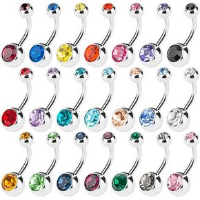 15 PCS Assorted Colors Belly Button Ring Surgical steel Hypoallergenic Lead and Nickel Free,14 Gauge navel piercing body jewelry in Saudi Arabia