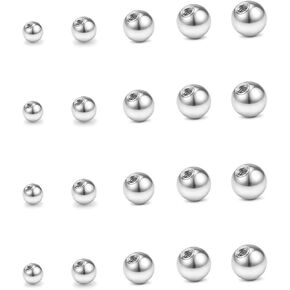 QWALIT 16gauge 14gauge Stainless Steel Replacement Balls for Lip Studs Labret Earrings Piercing Jewelry Septum Rings Externally Threaded Plastic Balls 3mm - 8mm in Kuwait