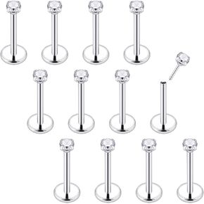 Dyknasz 20G Threadless Nose Stud Threadless Earring Set Surgical Steel Push in Nose Rings Studs for Women Nose Piercing Jewelry for Men Flat Back Cartilage Helix Tragus Earrings
