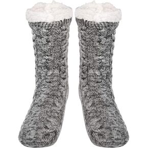 SIMIYA Mens Warm Fleece Lined Winter Soft Non Slip Socks Christmas Gift Mens Slipper Socks (One size fits 6-12) in Kuwait