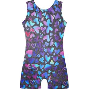 EQSJIU Gymnastics Leotards for Girls Kids Rainbow Mosaic Mermaid Butterfly Stars Leopard Galaxy Tie Dye Cosmos Leopard in Saudi Arabia
